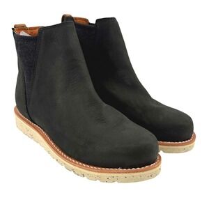 Irish Setter Fifty A3929 Womens Black Leather Wedge Sole Chelsea Boots 8.5W NEW